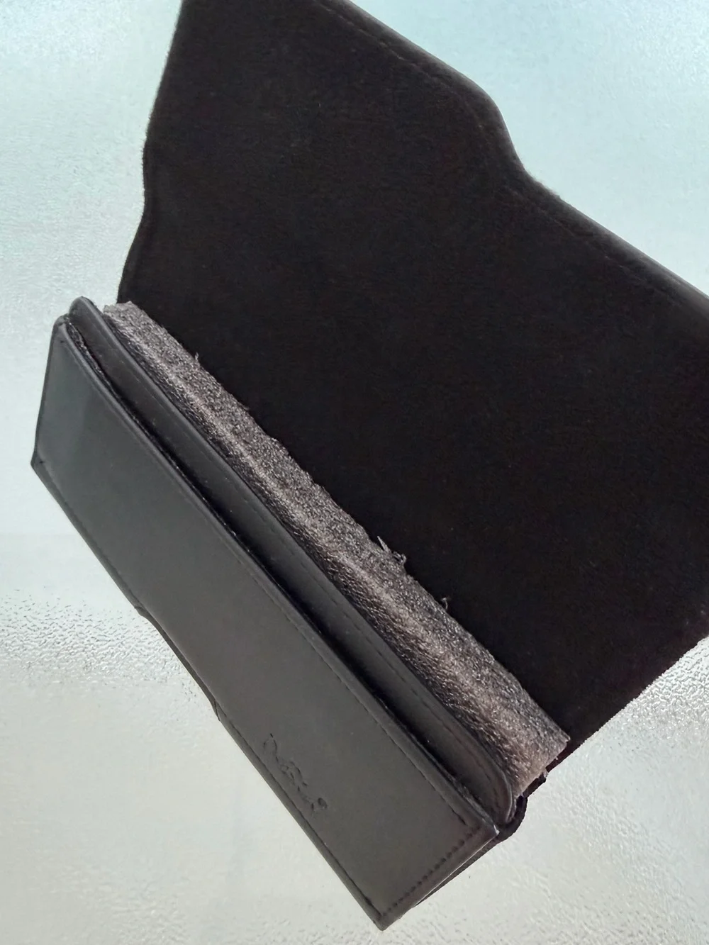DeBin Black Leather Horizontal Belt Cell Phone Holster Case